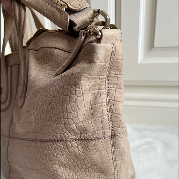 Authentic Givenchy Nightingale Croc Embossed Nubuck Leather Satchel Large - Picture 11 of 16